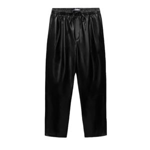Black Faux Leather Pants